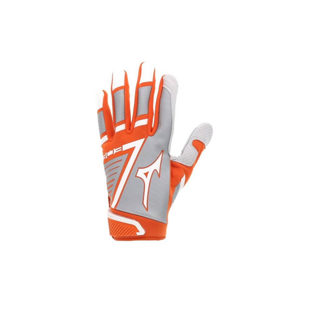 Mizuno Men's B-130 Adult Baseball Batting Gloves Orange/White (330396-SKQ)